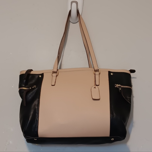 Clark Tote Bag Beige-Black Genuine Leather Women - Picture 14 of 14